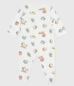 Petit Bateau Schlafanzüge, Strampler*Strampler aus bedrucktem Doppeljersey weiss MARSHMALLOW/weiss MULTICO