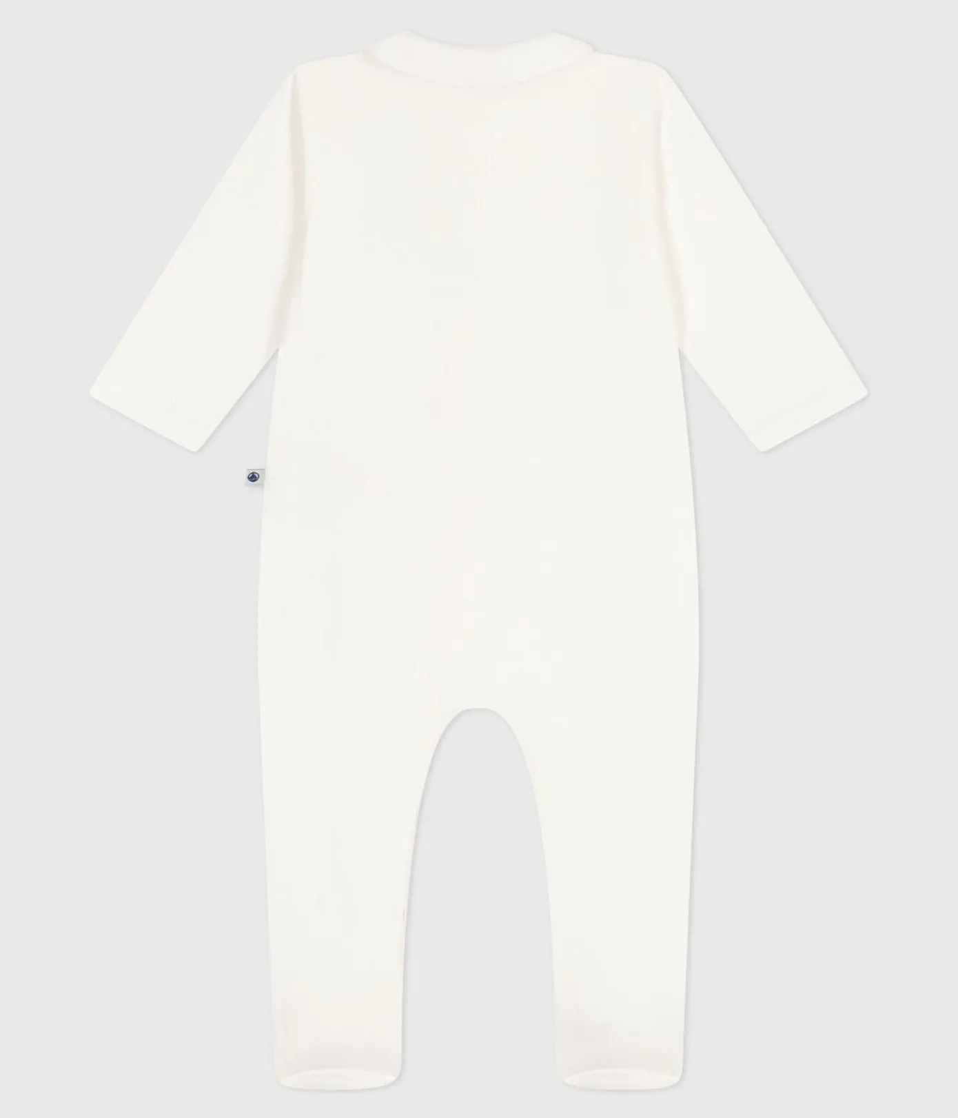 Petit Bateau Schlafanzüge, Strampler|Newborn*Strampler aus Doppeljersey mit einfarbigem Kragen weiss MARSHMALLOW