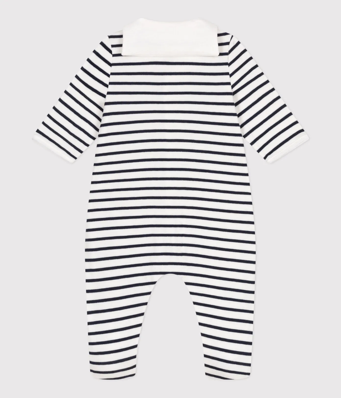 Petit Bateau Schlafanzüge, Strampler|Newborn*Strampler aus Doppeljersey weiss MARSHMALLOW/blau SMOKING