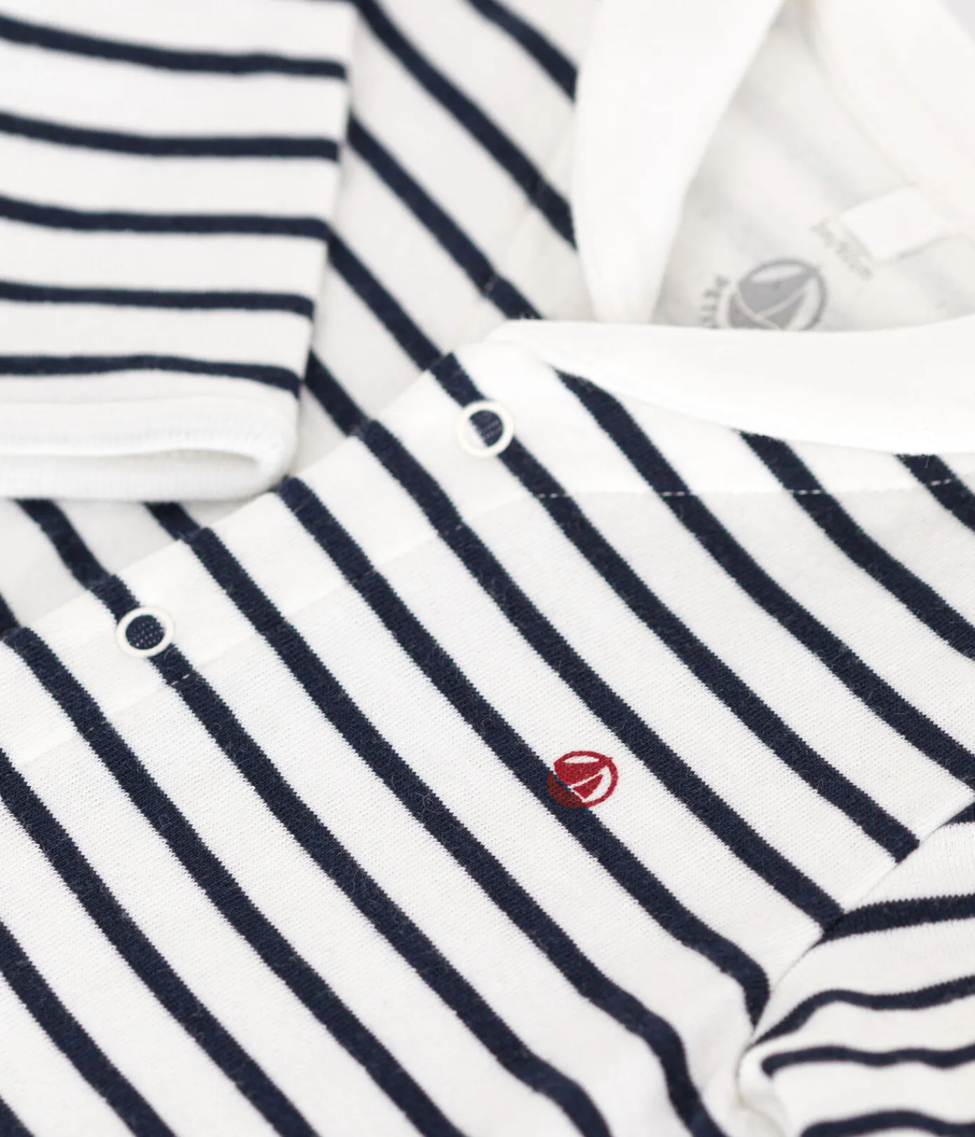 Petit Bateau Schlafanzüge, Strampler|Newborn*Strampler aus Doppeljersey weiss MARSHMALLOW/blau SMOKING