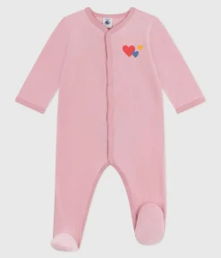 Petit Bateau Schlafanzüge, Strampler*Strampler aus einfarbigem Nicki rosa CHARME