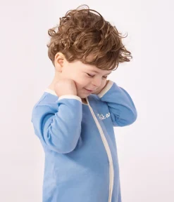 Petit Bateau Schlafanzüge, Strampler*Strampler aus einfarbiger Baumwolle blau ALASKA