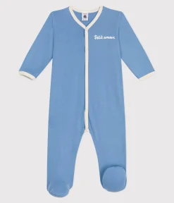 Petit Bateau Schlafanzüge, Strampler*Strampler aus einfarbiger Baumwolle blau ALASKA