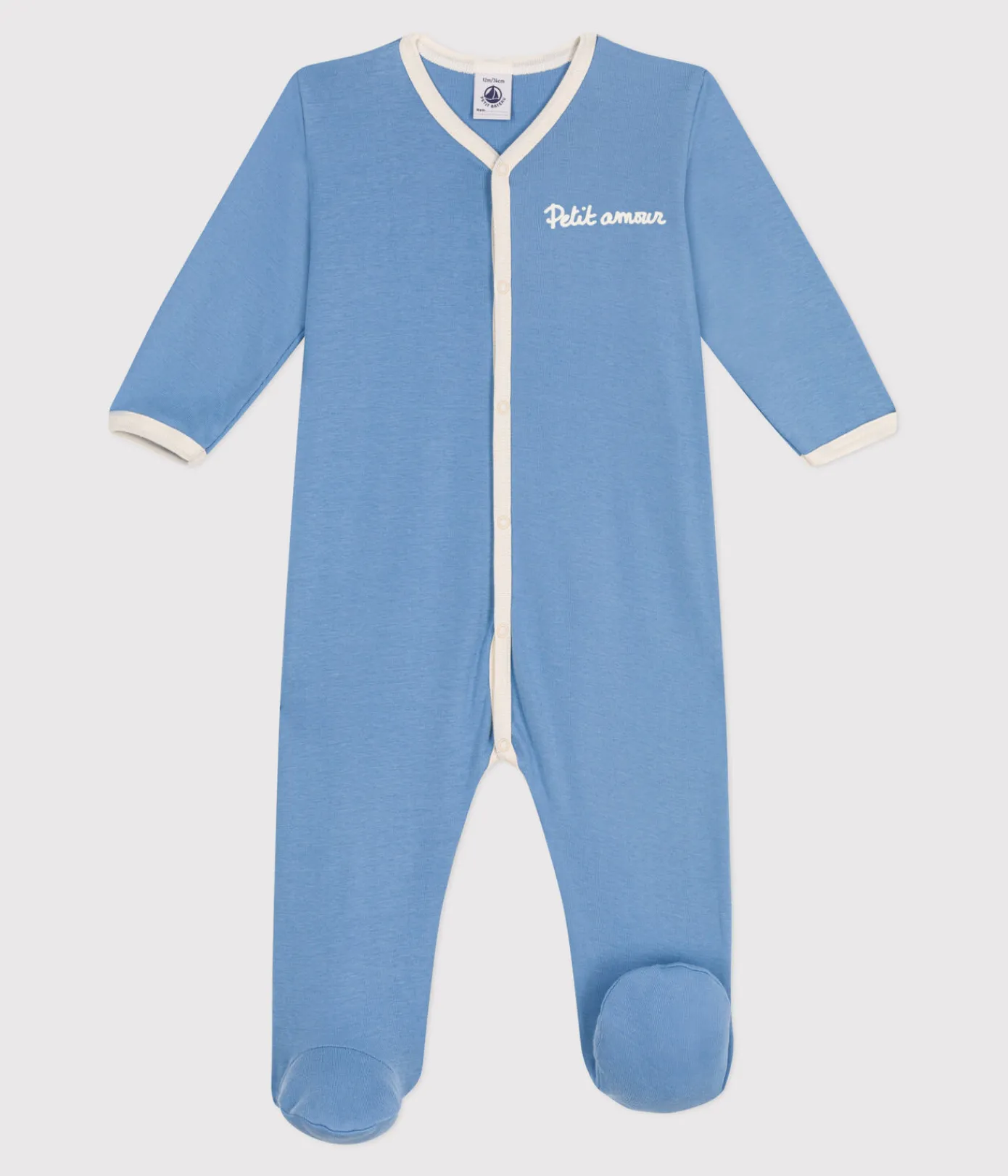 Petit Bateau Schlafanzüge, Strampler*Strampler aus einfarbiger Baumwolle blau ALASKA