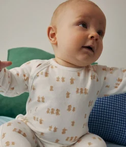 Petit Bateau Schlafanzüge, Strampler|Newborn*Strampler aus Molton weiss MARSHMALLOW/weiss MULTICO