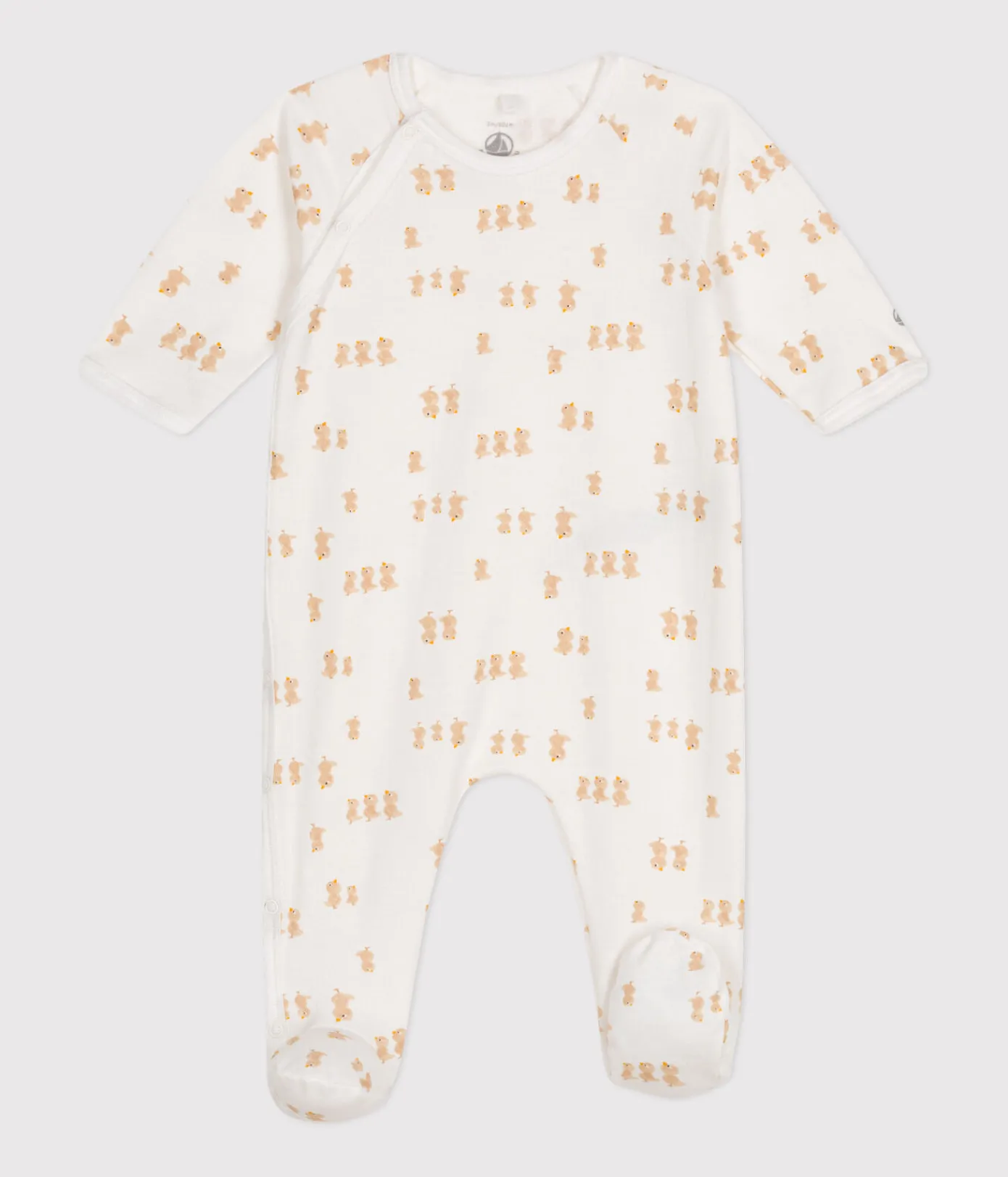 Petit Bateau Schlafanzüge, Strampler|Newborn*Strampler aus Molton weiss MARSHMALLOW/weiss MULTICO