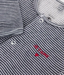 Petit Bateau Schlafanzüge, Strampler|Newborn*Strampler aus Nicki blau SMOKING/weiss MARSHMALLOW