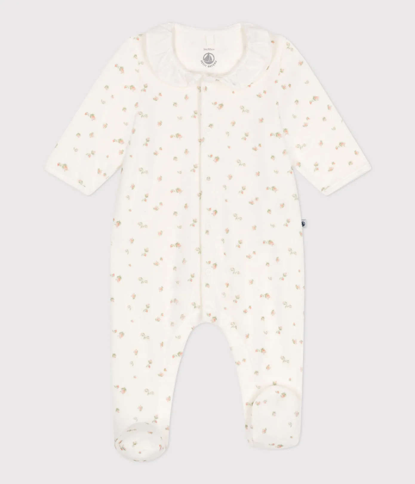 Petit Bateau Schlafanzüge, Strampler|Newborn*Strampler aus Nicki weiss MARSHMALLOW/weiss MULTICO