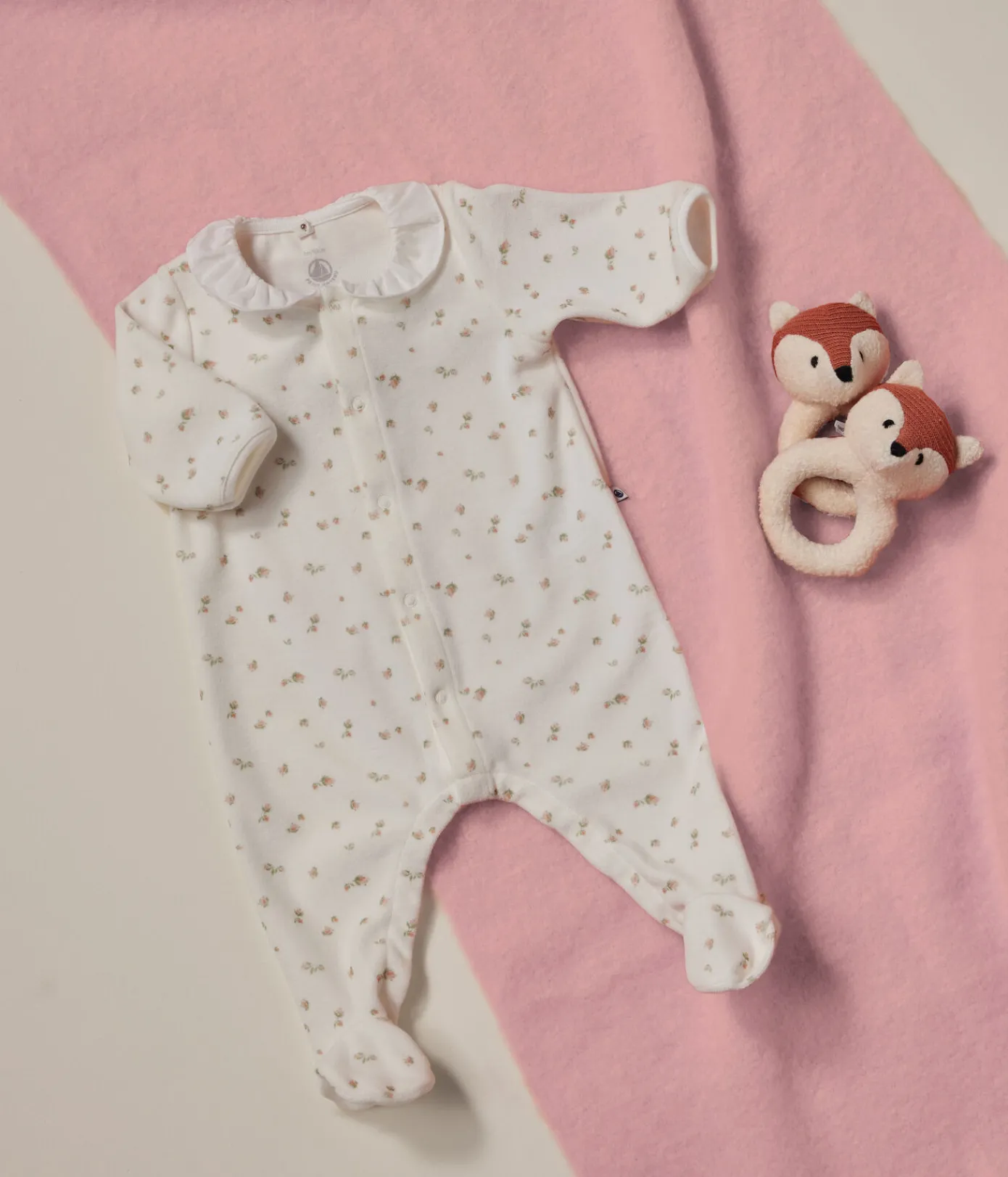 Petit Bateau Schlafanzüge, Strampler|Newborn*Strampler aus Nicki weiss MARSHMALLOW/weiss MULTICO