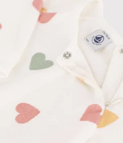 Petit Bateau Schlafanzüge, Strampler*Strampler aus Nicki mit bunten Herzen weiss MARSHMALLOW/weiss MULTICO