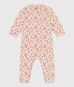 Petit Bateau Schlafanzüge, Strampler*Strampler aus Nicki mit Blumenmotiv rosa SALINE/weiss MULTICO