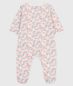 Petit Bateau Schlafanzüge, Strampler*Strampler aus Nicki mit Blumenmotiv weiss MARSHMALLOW/weiss MULTICO
