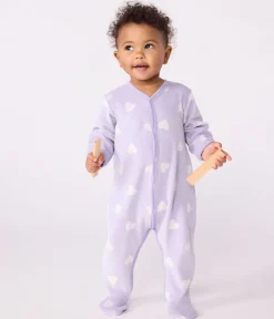 Petit Bateau Schlafanzüge, Strampler*Strampler aus Nicki mit Herzmotiv weiss SQUAW/ MARSHMALLOW