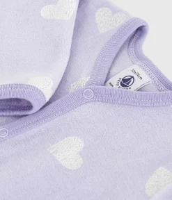 Petit Bateau Schlafanzüge, Strampler*Strampler aus Nicki mit Herzmotiv weiss SQUAW/ MARSHMALLOW