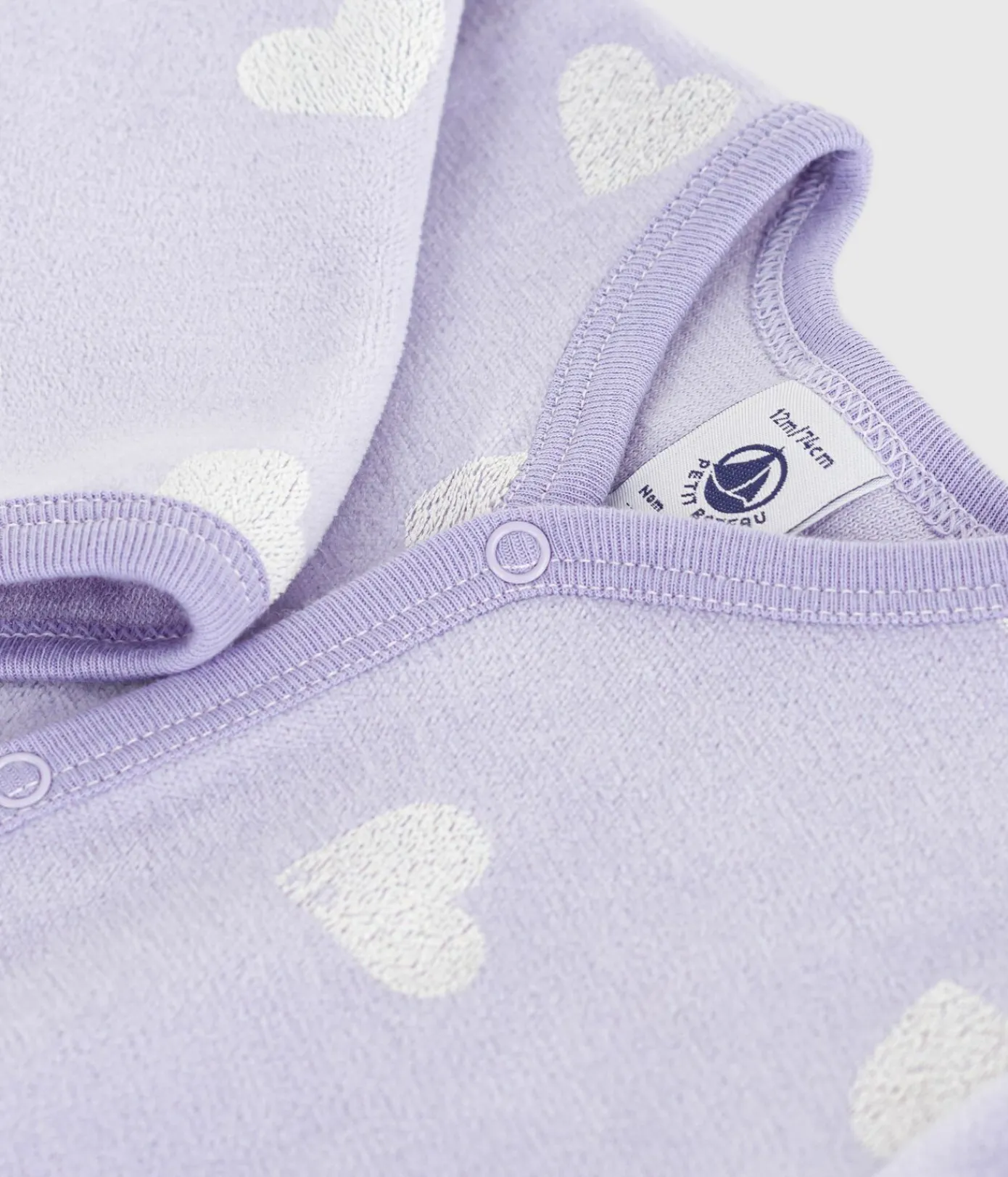 Petit Bateau Schlafanzüge, Strampler*Strampler aus Nicki mit Herzmotiv weiss SQUAW/ MARSHMALLOW