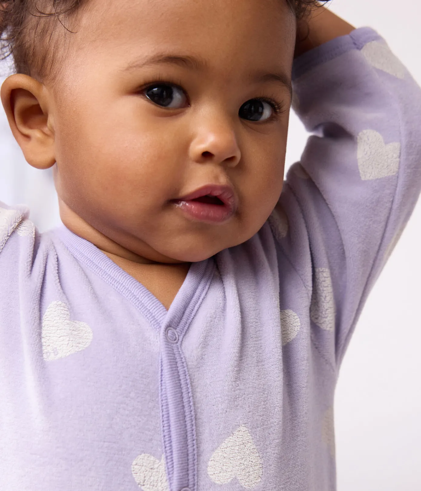 Petit Bateau Schlafanzüge, Strampler*Strampler aus Nicki mit Herzmotiv weiss SQUAW/ MARSHMALLOW