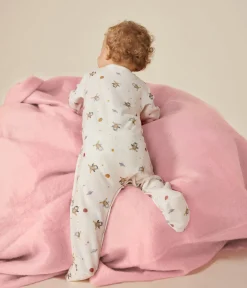 Petit Bateau Schlafanzüge, Strampler*Strampler aus Nicki mit kleinen Pinguinen im Weltraum weiss MARSHMALLOW/weiss MULTICO