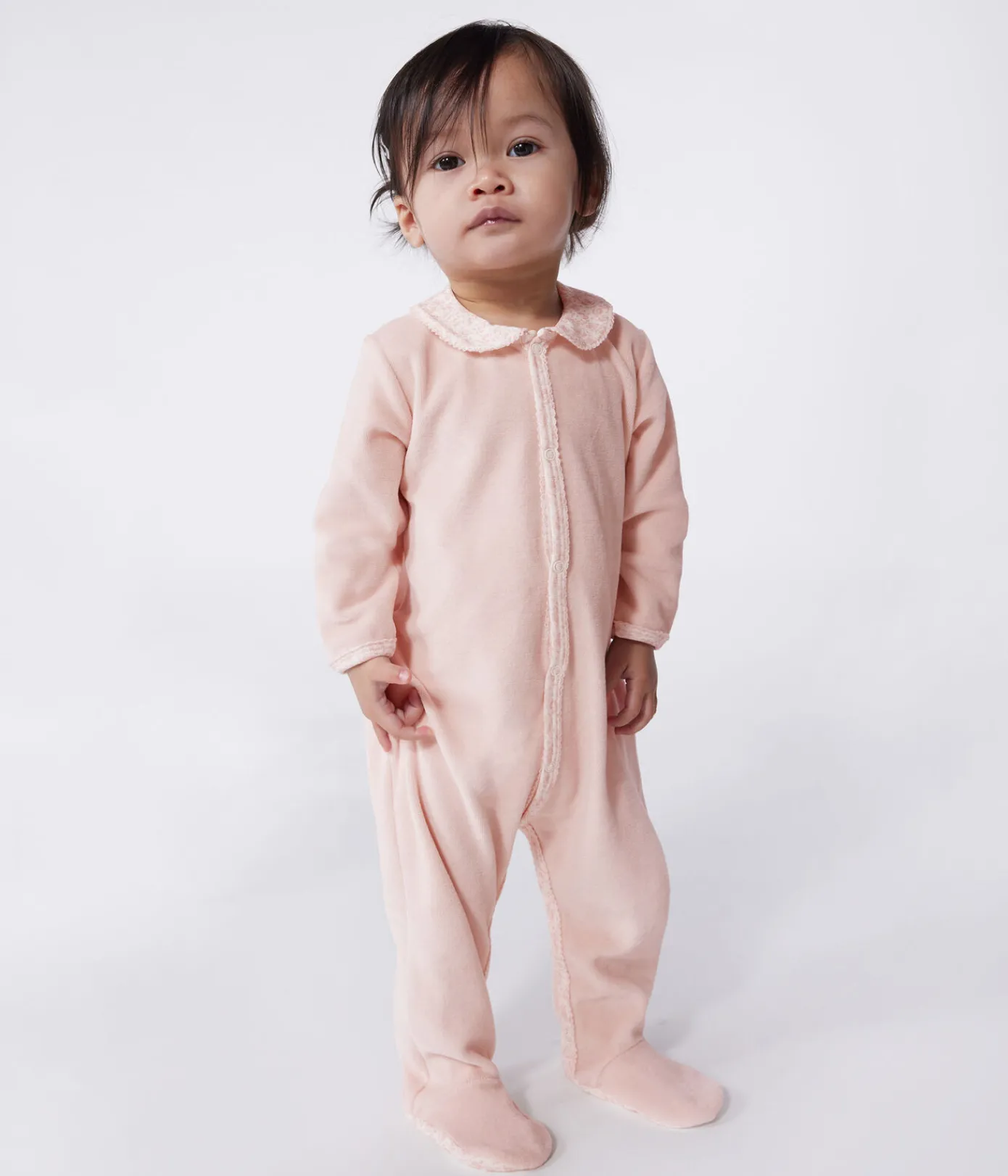 Petit Bateau Schlafanzüge, Strampler*Strampler aus Nicki mit Kragen rosa SALINE