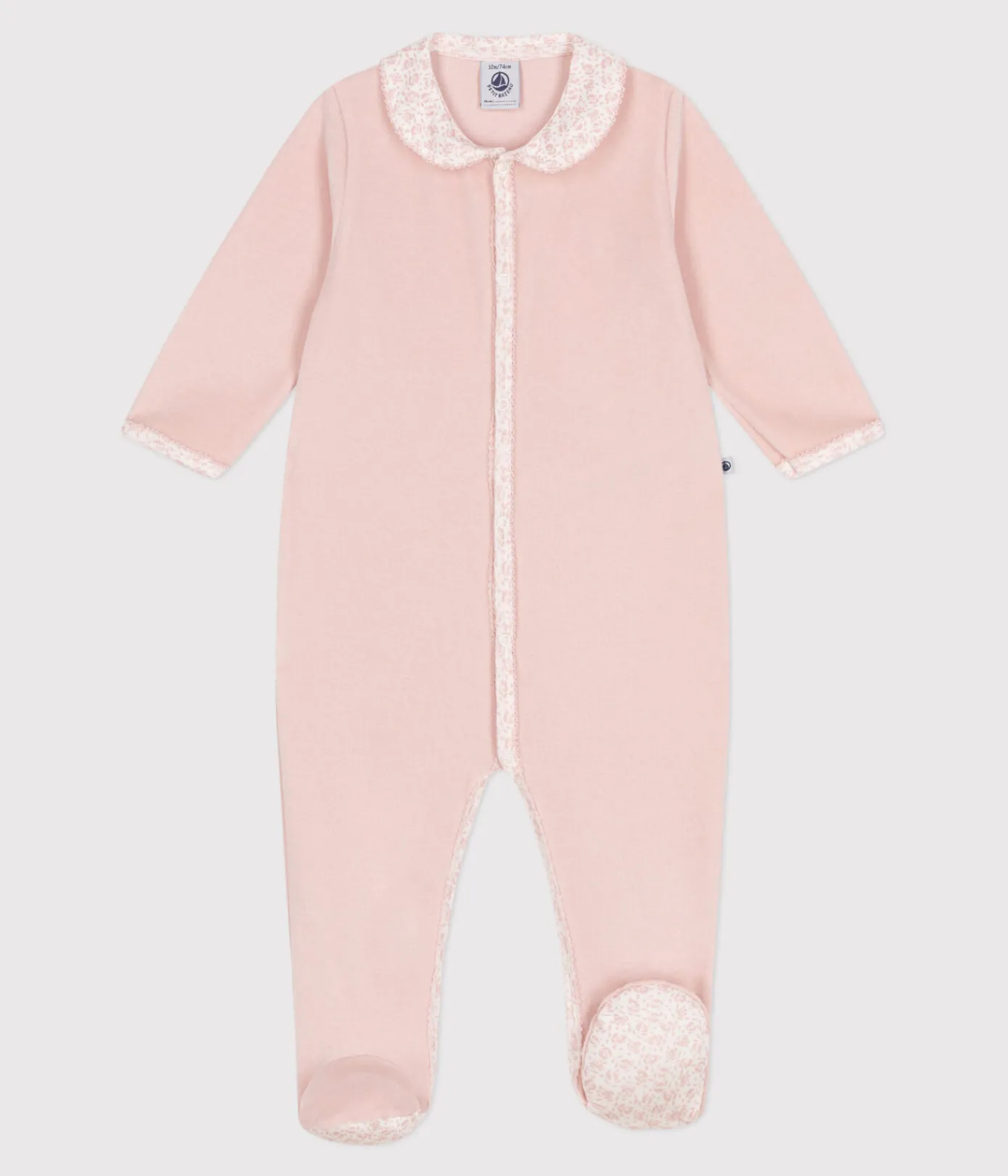 Petit Bateau Schlafanzüge, Strampler*Strampler aus Nicki mit Kragen rosa SALINE