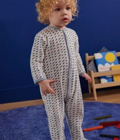 Petit Bateau Schlafanzüge, Strampler*Strampler aus Nicki mit Raketen-Motiv weiss MARSHMALLOW/weiss MULTICO