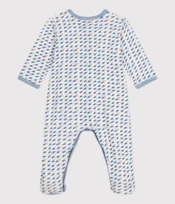 Petit Bateau Schlafanzüge, Strampler*Strampler aus Nicki mit Raketen-Motiv weiss MARSHMALLOW/weiss MULTICO