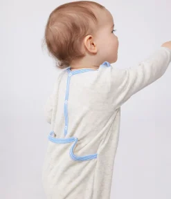 Petit Bateau Schlafanzüge, Strampler*Strampler aus Nicki mit rückseitiger Öffnung beige MONTELIMAR CHINE