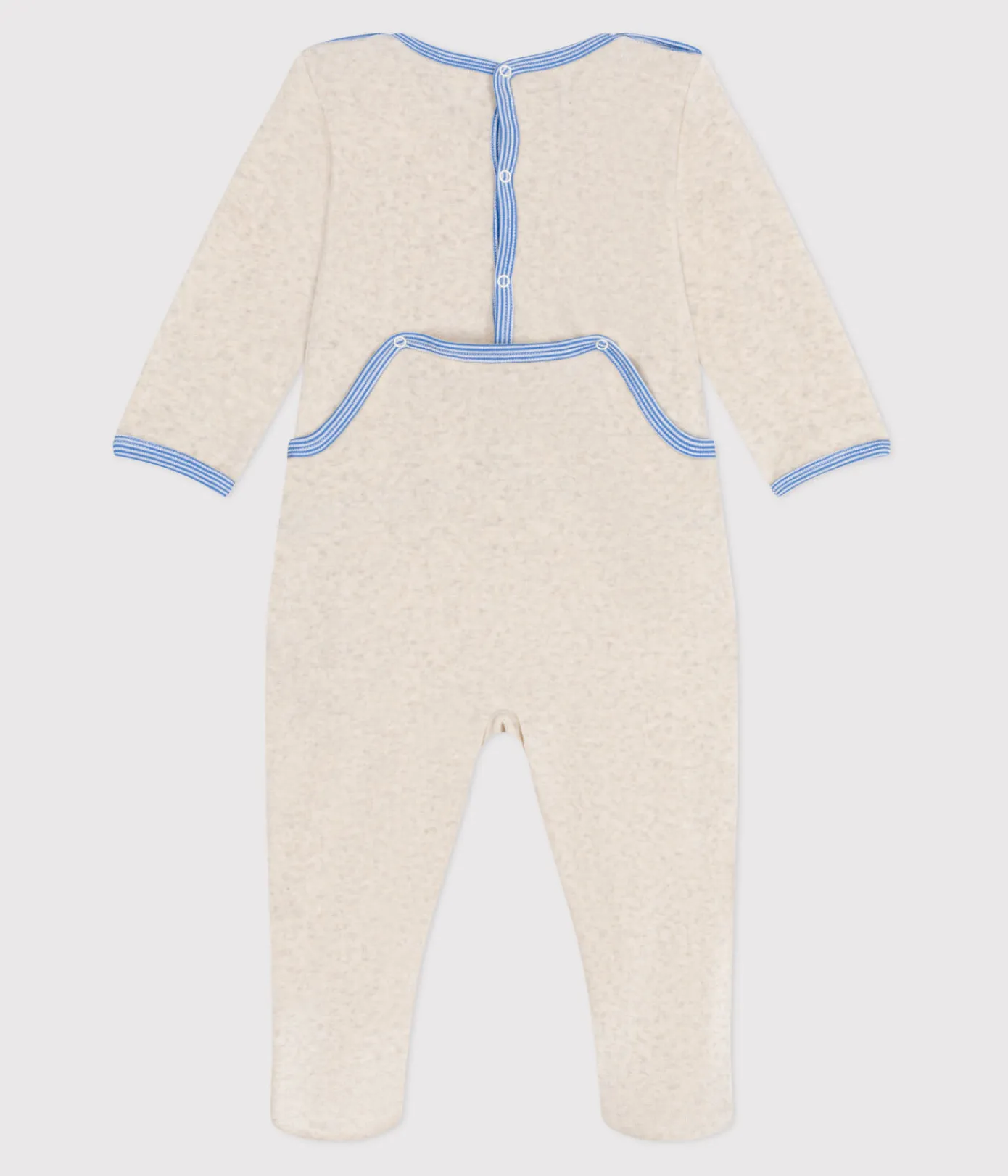 Petit Bateau Schlafanzüge, Strampler*Strampler aus Nicki mit rückseitiger Öffnung beige MONTELIMAR CHINE
