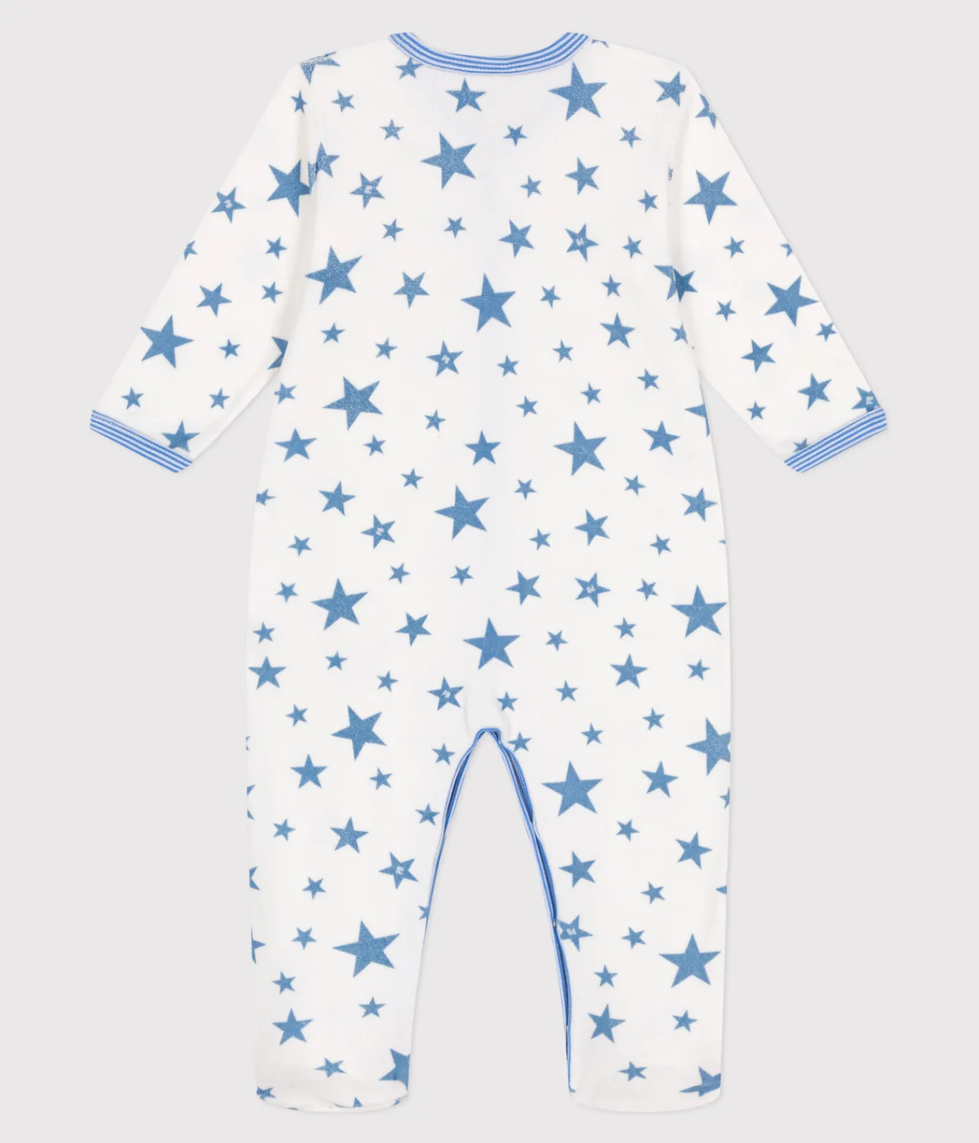 Petit Bateau Schlafanzüge, Strampler*Strampler aus Nicki mit Sternmotiv weiss MARSHMALLOW/blau ALASKA