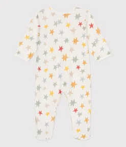 Petit Bateau Schlafanzüge, Strampler*Strampler aus Nicki mit Sternmotiv weiss MARSHMALLOW/weiss MULTICO