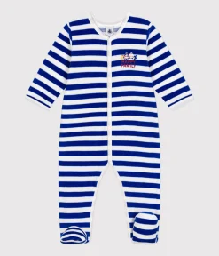 Petit Bateau Schlafanzüge, Strampler*Strampler aus Nicki mit Weihnachtsmotiven blau CALVIN/ MARSHMALLOW