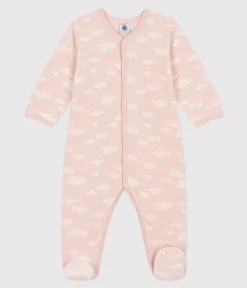 Petit Bateau Schlafanzüge, Strampler*Strampler aus Nicki mit Wolkenmotiv SALINE/ MARSHMALLOW