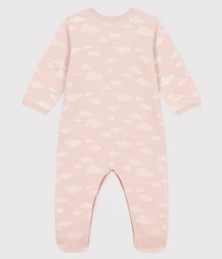 Petit Bateau Schlafanzüge, Strampler*Strampler aus Nicki mit Wolkenmotiv SALINE/ MARSHMALLOW