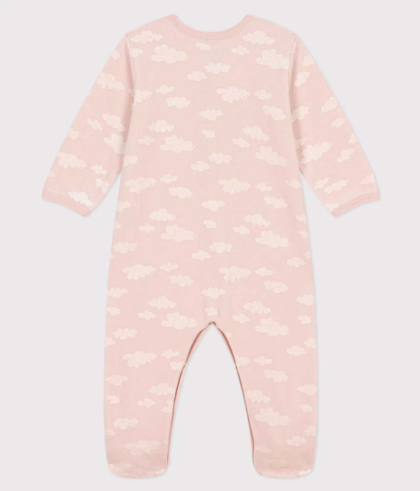 Petit Bateau Schlafanzüge, Strampler*Strampler aus Nicki mit Wolkenmotiv SALINE/ MARSHMALLOW