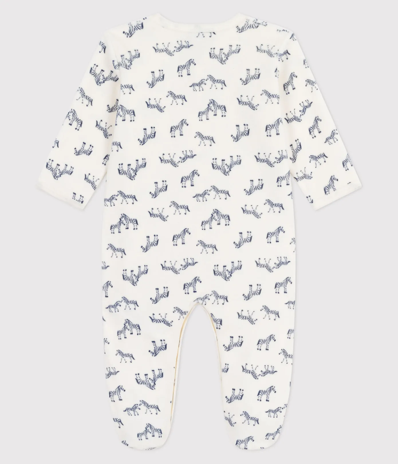 Petit Bateau Schlafanzüge, Strampler*Strampler aus Nicki mit Zebra-Motiv blau MILK/ SOIR