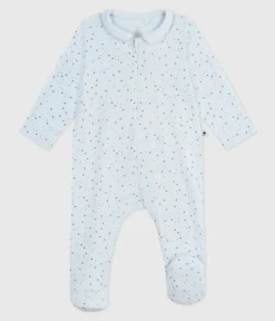 Petit Bateau Schlafanzüge, Strampler|Newborn*Strampler mit Kragen aus Baumwolle Sternmotiv FRAICHEUR/ ADRIATIC