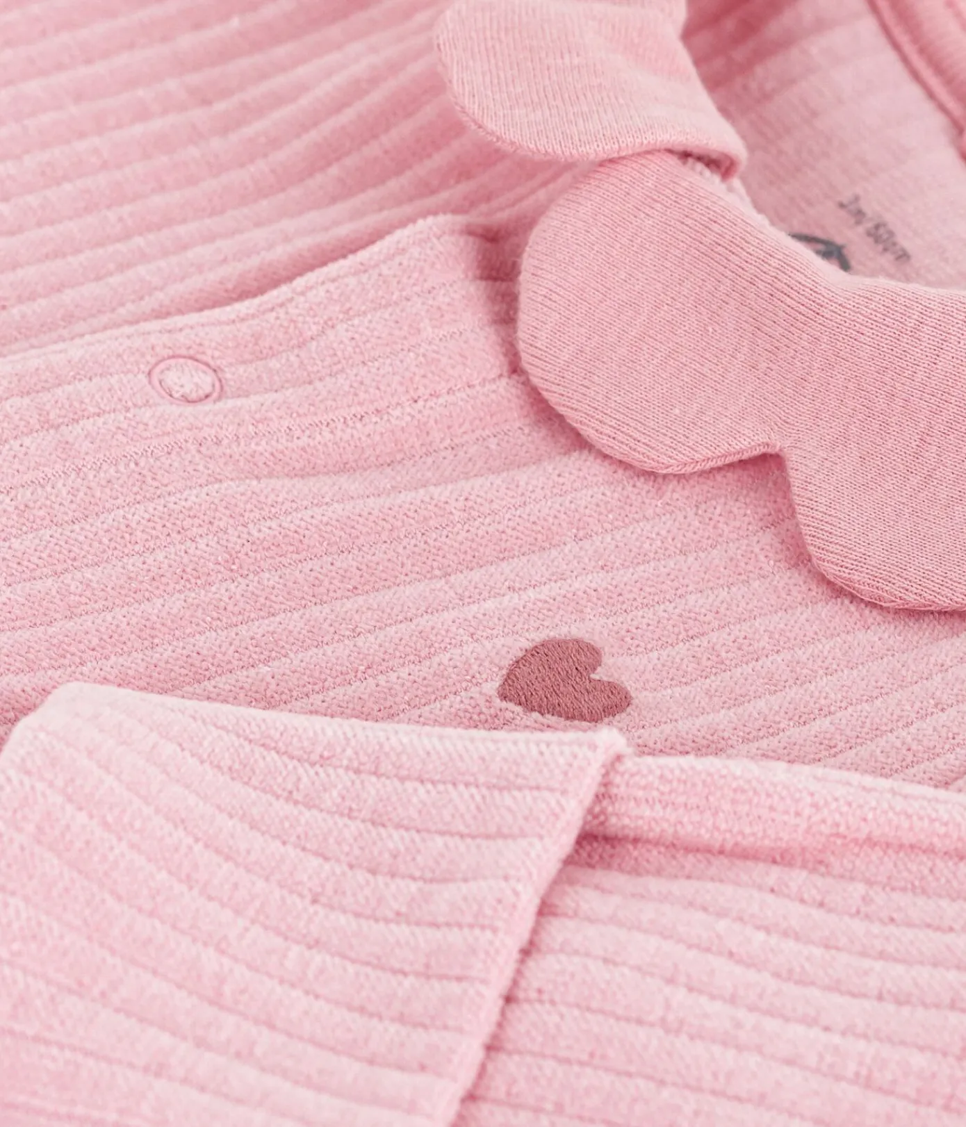 Petit Bateau Schlafanzüge, Strampler|Newborn*Strampler mit Kragen aus einfarbigem Nicki rosa CHARME