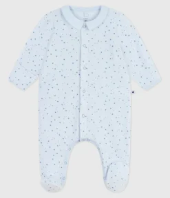 Petit Bateau Schlafanzüge, Strampler|Newborn*Strampler mit Kragen aus bedrucktem Nicki FRAICHEUR/ ADRIATIC