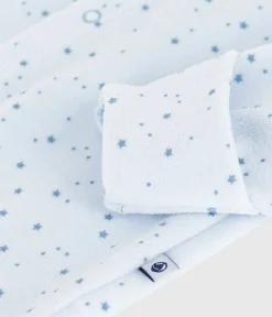 Petit Bateau Schlafanzüge, Strampler|Newborn*Strampler mit Kragen aus bedrucktem Nicki FRAICHEUR/ ADRIATIC