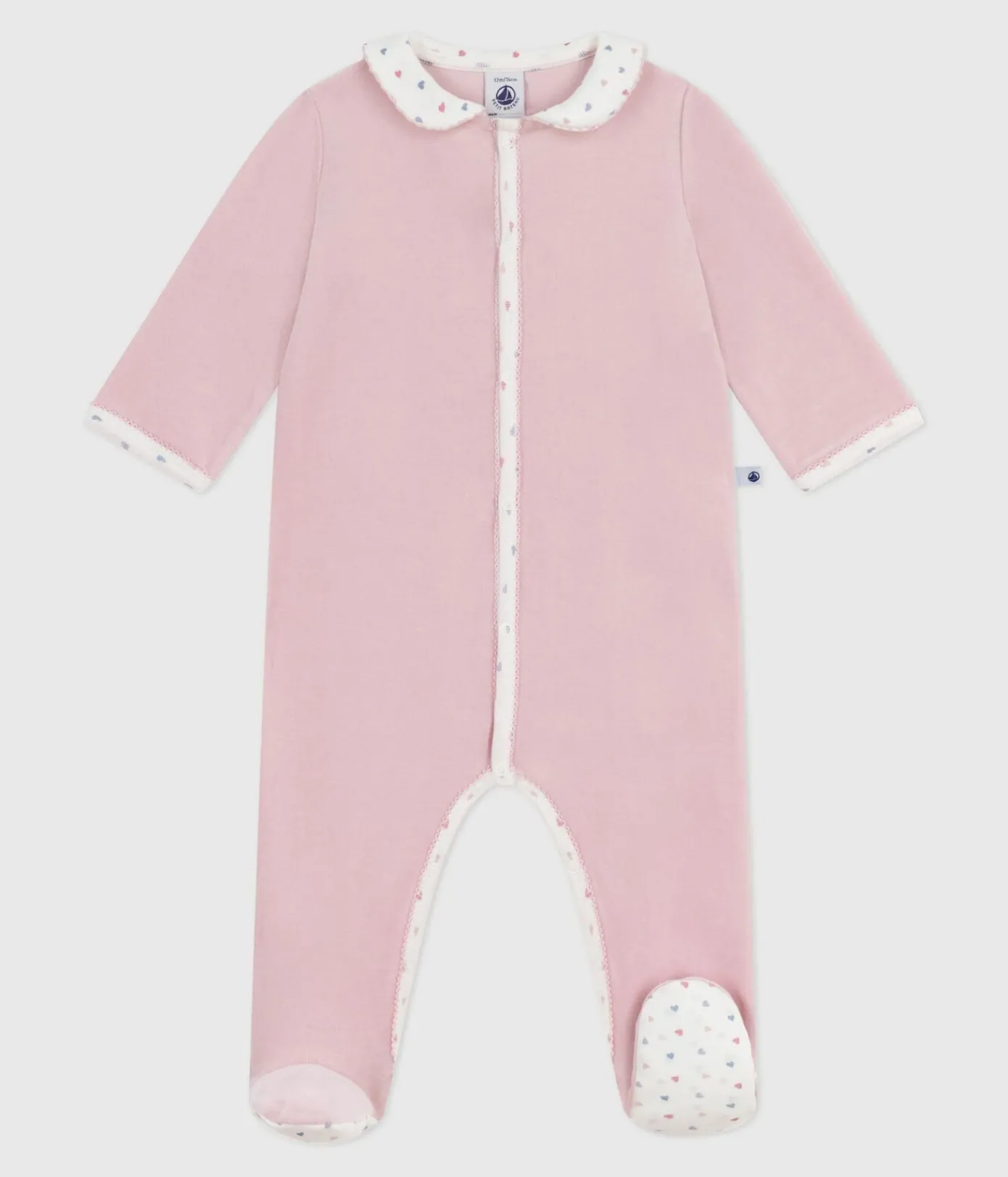 Petit Bateau Schlafanzüge, Strampler*Strampler mit Kragen aus Nicki rosa JOLI