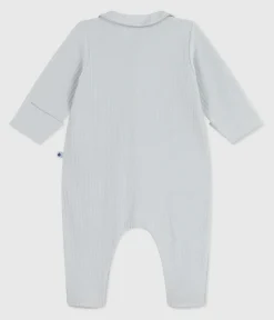 Petit Bateau Schlafanzüge, Strampler|Newborn*Strampler mit Kragen aus einfarbigem Nicki CO2