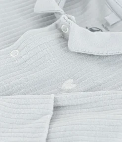 Petit Bateau Schlafanzüge, Strampler|Newborn*Strampler mit Kragen aus einfarbigem Nicki CO2