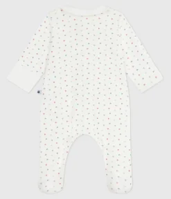 Petit Bateau Schlafanzüge, Strampler|Newborn*Strampler mit Kragen aus Baumwolle Herzmotiv weiss MARSHMALLOW/weiss MULTICO