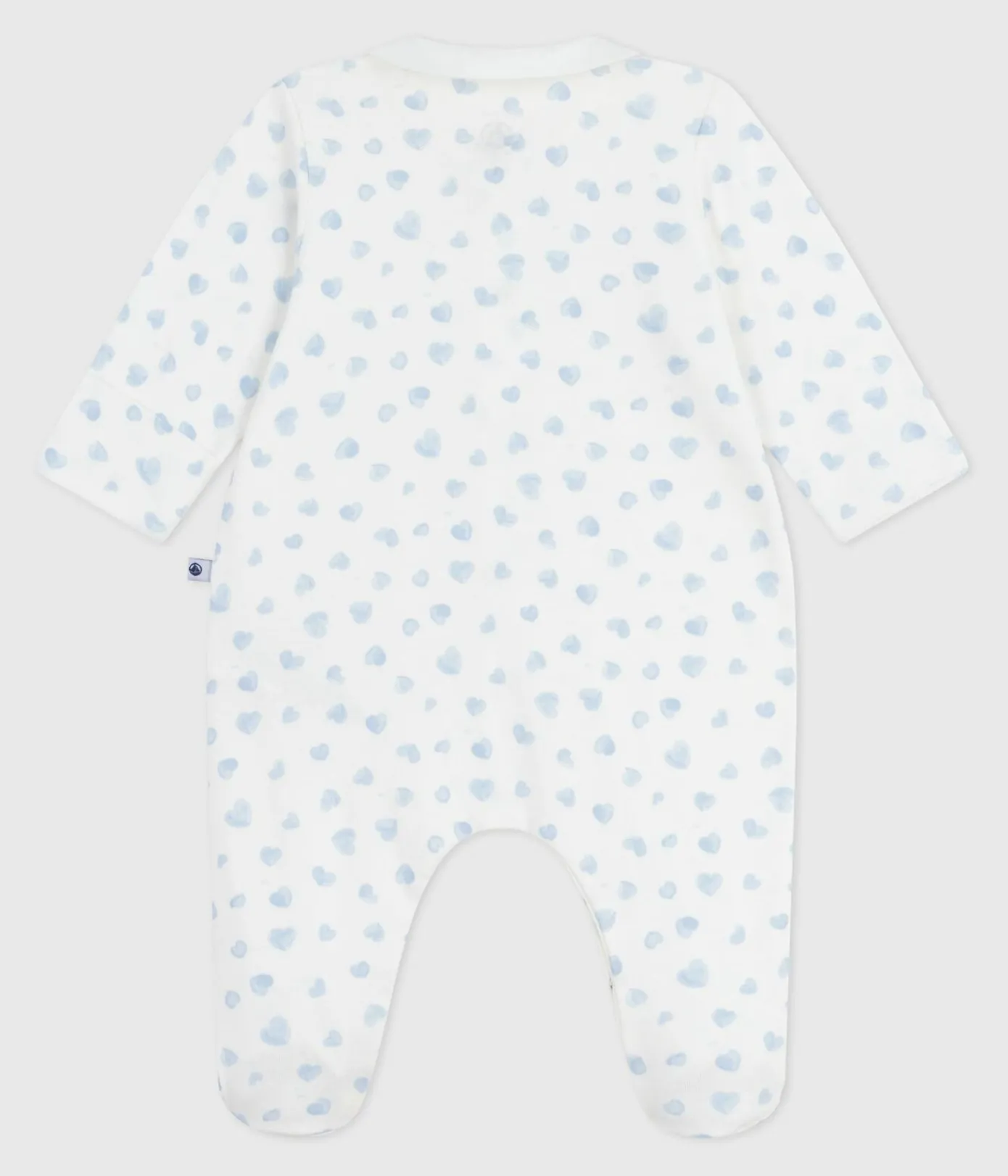 Petit Bateau Schlafanzüge, Strampler|Newborn*Strampler mit Kragen aus Baumwolle mit Herzmotiv MARSHMALLOW/ ADRIATIC