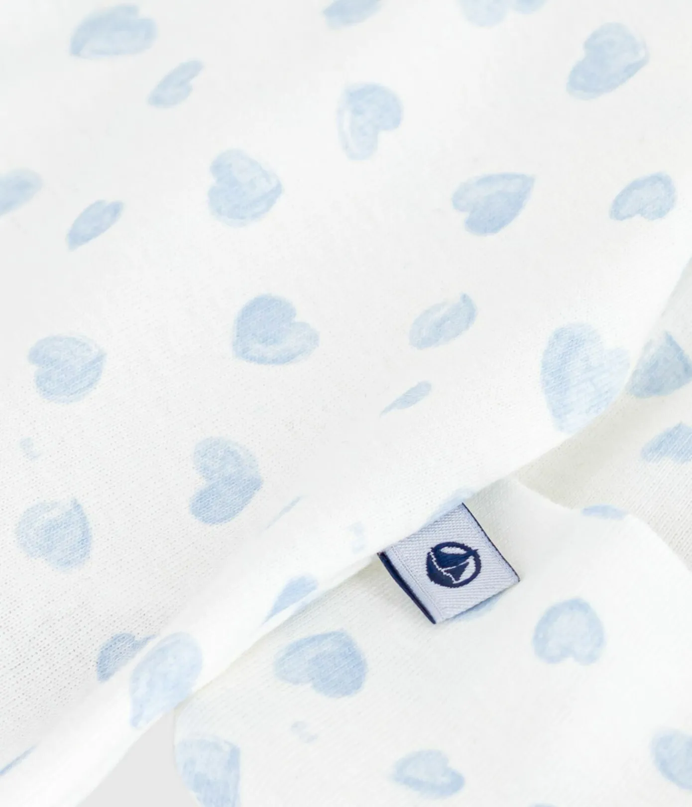 Petit Bateau Schlafanzüge, Strampler|Newborn*Strampler mit Kragen aus Baumwolle mit Herzmotiv MARSHMALLOW/ ADRIATIC