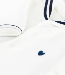Petit Bateau Schlafanzüge, Strampler|Newborn*Strampler mit Matrosenkragen aus Nicki weiss MARSHMALLOW