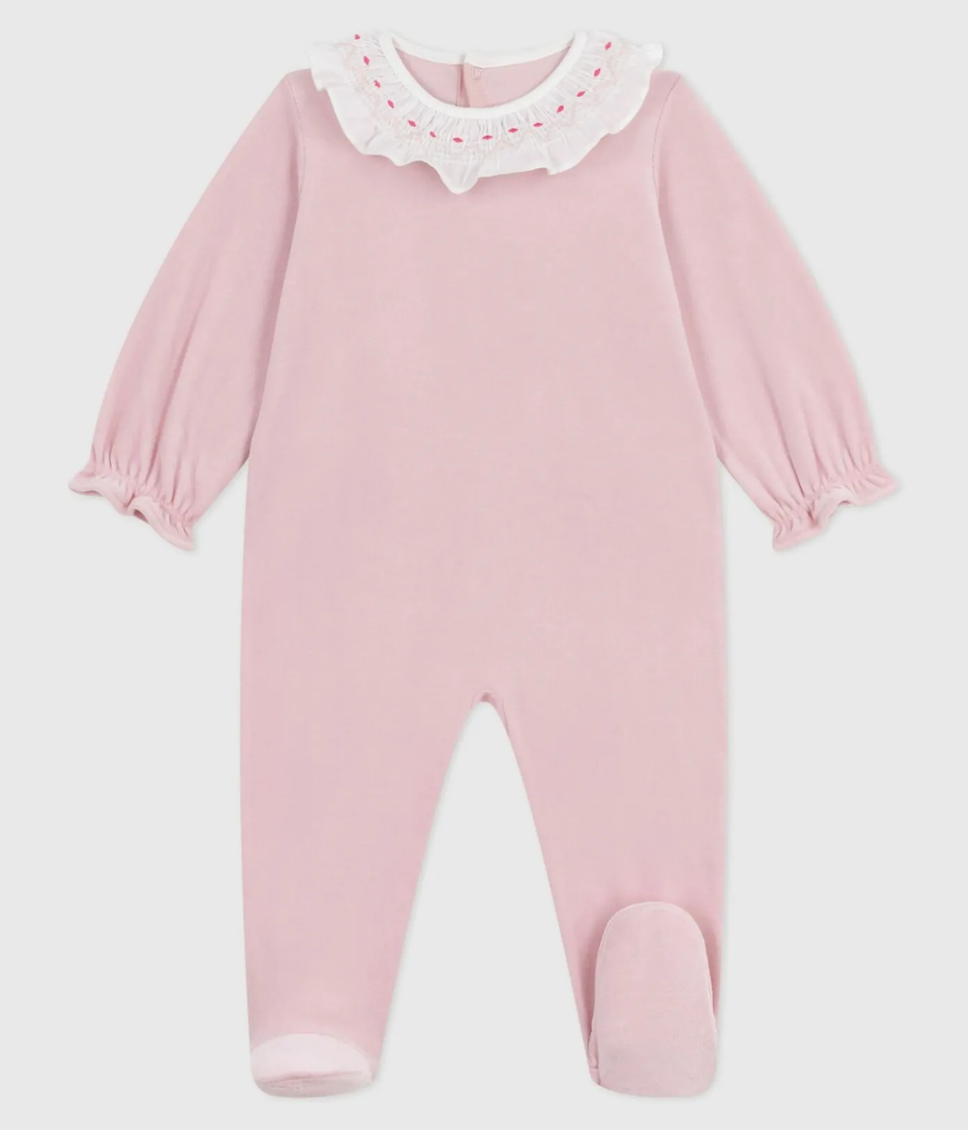 Petit Bateau Schlafanzüge, Strampler*Strampler mit rückseitiger Öffnung aus einfarbigem Nicki rosa JOLI