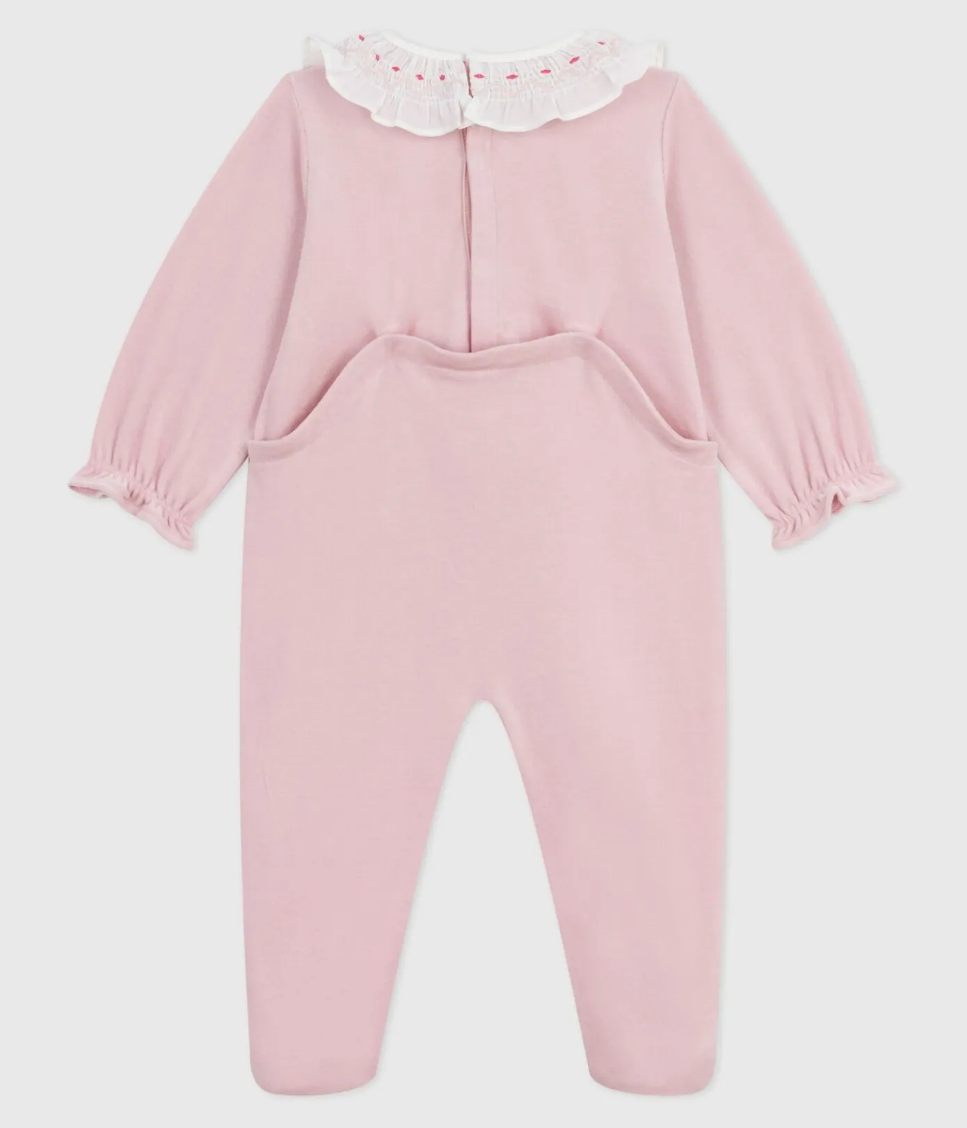 Petit Bateau Schlafanzüge, Strampler*Strampler mit rückseitiger Öffnung aus einfarbigem Nicki rosa JOLI