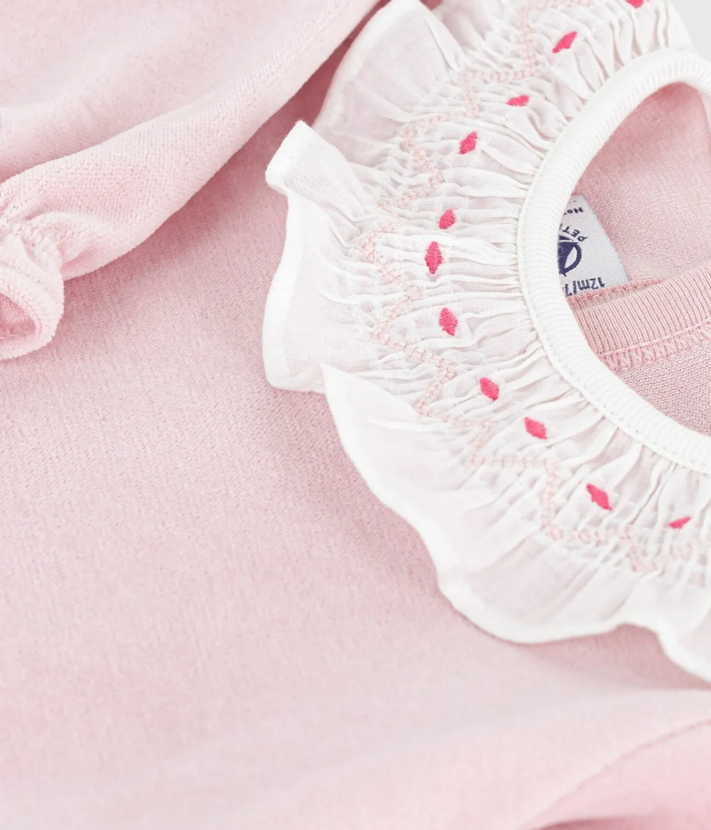 Petit Bateau Schlafanzüge, Strampler*Strampler mit rückseitiger Öffnung aus einfarbigem Nicki rosa JOLI