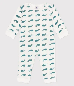 Petit Bateau Schlafanzüge, Strampler*Strampler ohne Druckknöpfe aus Baumwolle mit Walmotiven grün MARSHMALLOW/ DRAGONFLY