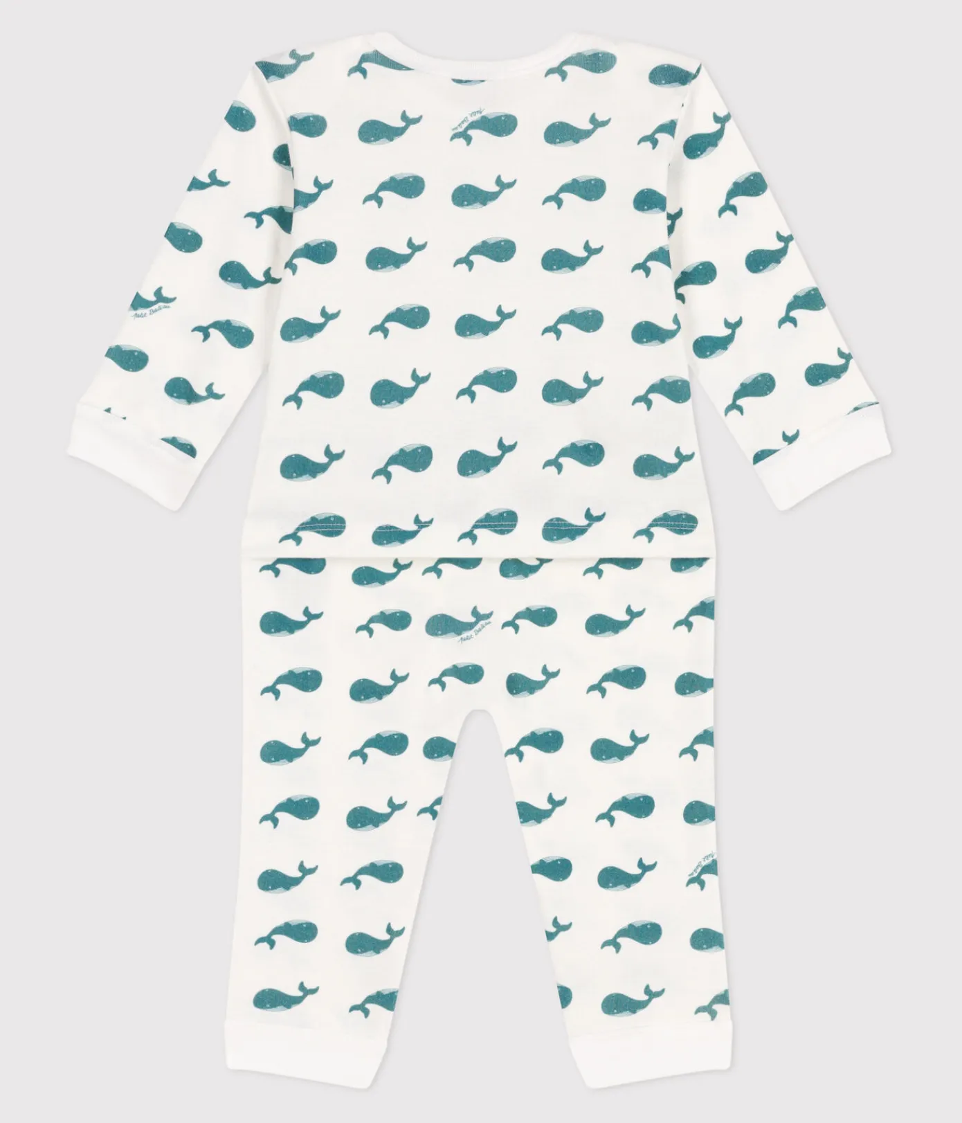 Petit Bateau Schlafanzüge, Strampler*Strampler ohne Druckknöpfe aus Baumwolle mit Walmotiven grün MARSHMALLOW/ DRAGONFLY